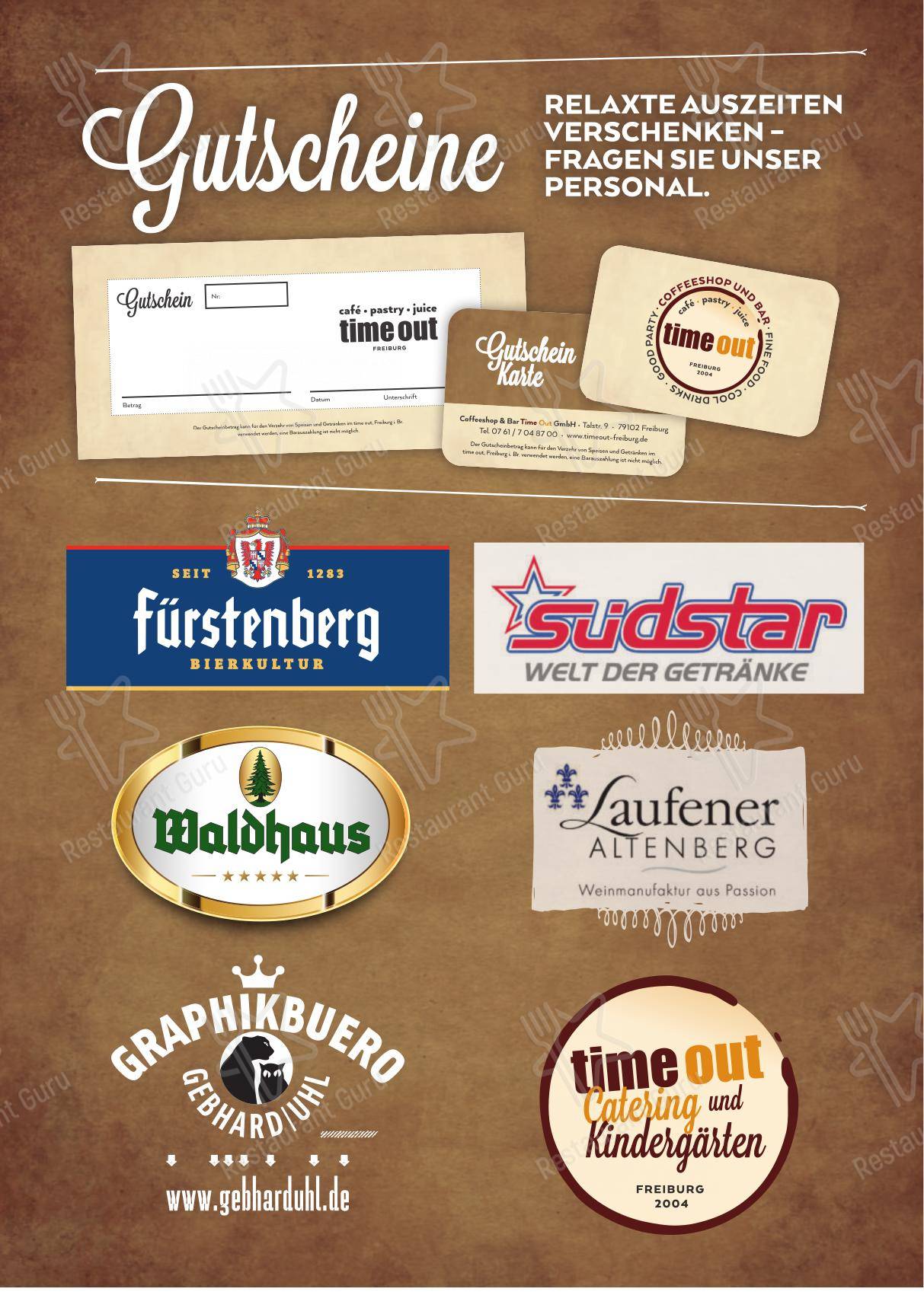 time out dans Fribourg-en-Brisgau - Menu