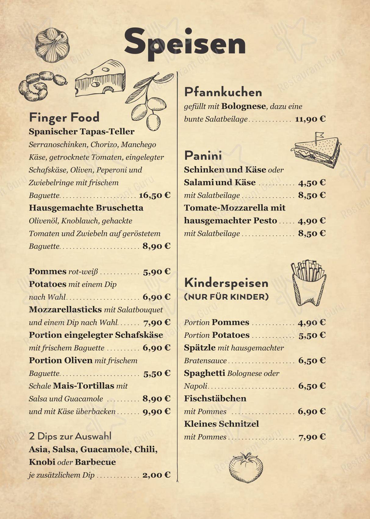 time out dans Fribourg-en-Brisgau - Menu