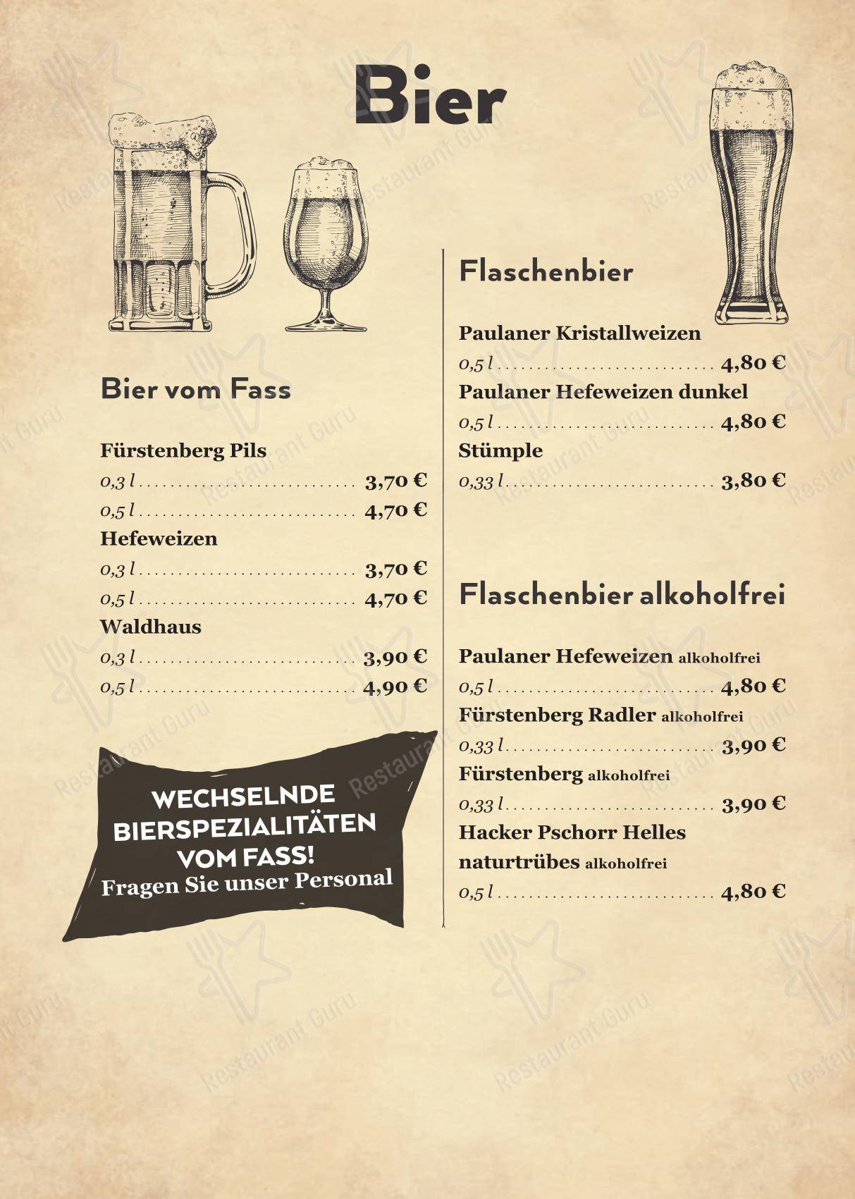 time out dans Fribourg-en-Brisgau - Menu