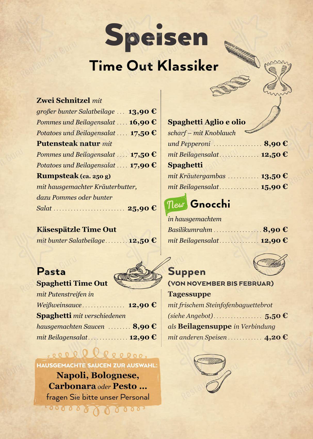 Menu pour time out dans Fribourg-en-Brisgau