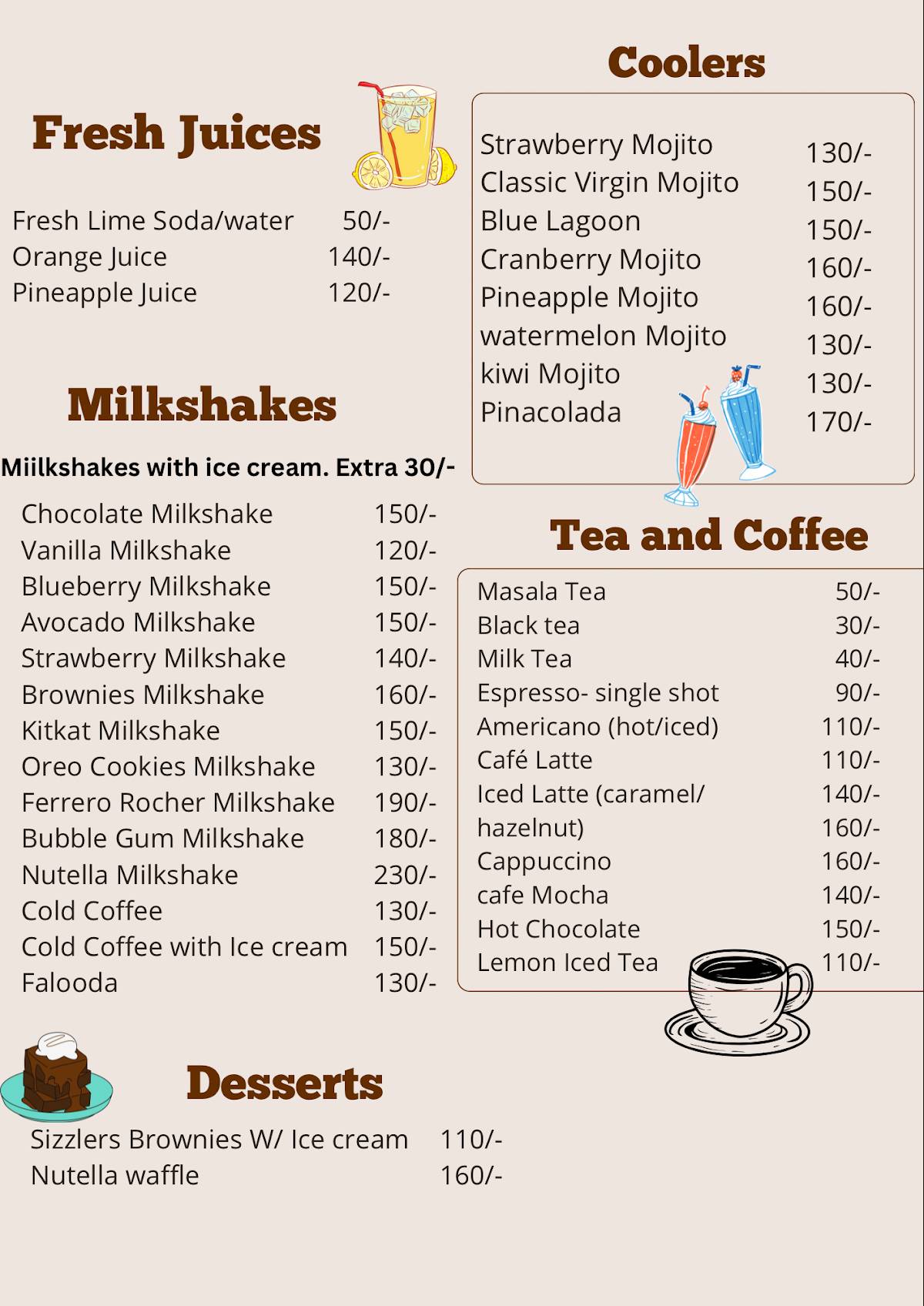 tonguemelts cakes & more Margao menu